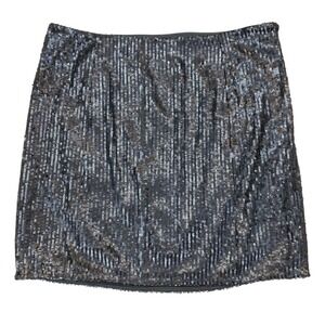 Susana Monaco Women's Sequin Mini Skirt Size 2 Gray Lined New Years Eve Party